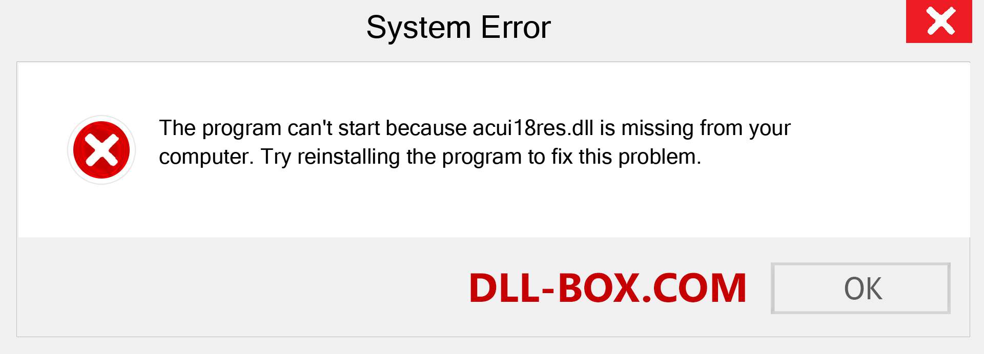  acui18res.dll file is missing?. Download for Windows 7, 8, 10 - Fix  acui18res dll Missing Error on Windows, photos, images